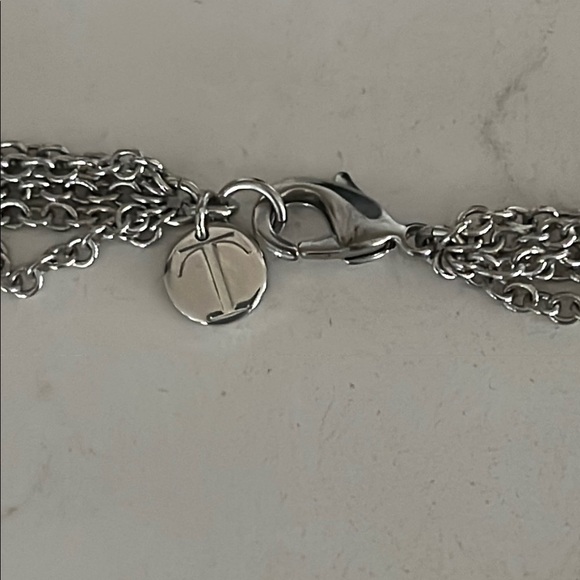 Silver Multi-Strand Necklace with Creamy White Beads - Picture 3 of 8